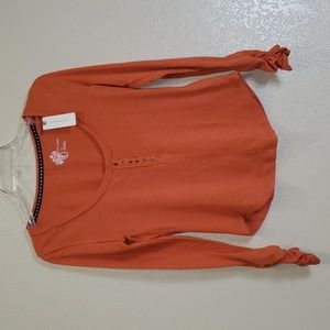 NWT Anthropologie Pilcro Linen Cotton Henley Long Sleeve Top XS